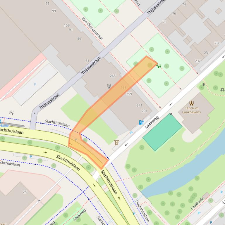 Kaart van postcodegebied 2521EH.