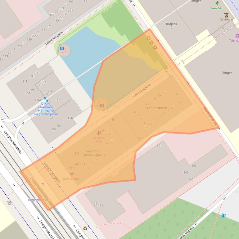 Kaart van postcodegebied 2521EJ.