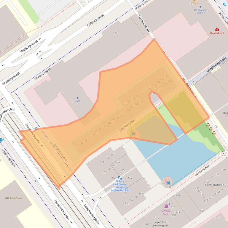 Kaart van postcodegebied 2521EK.