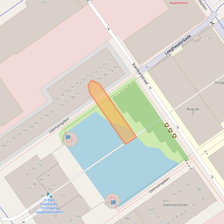 Kaart van postcodegebied 2521EL.