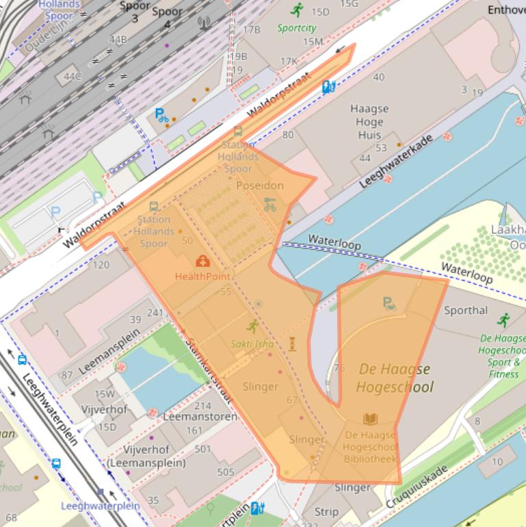 Kaart van postcodegebied 2521EN.