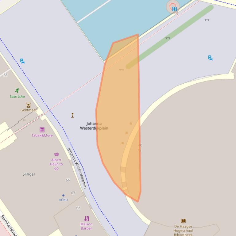 Kaart van postcodegebied 2521EP.