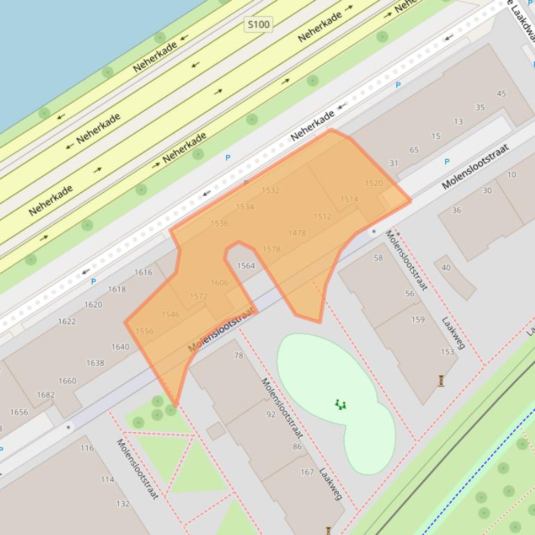 Kaart van postcodegebied 2521RE.