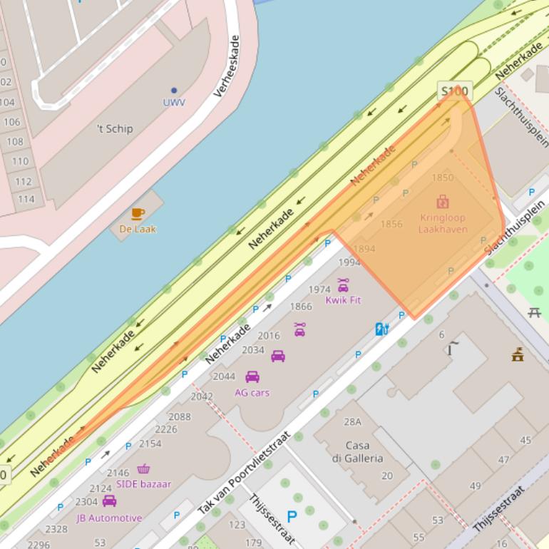 Kaart van postcodegebied 2521RJ.