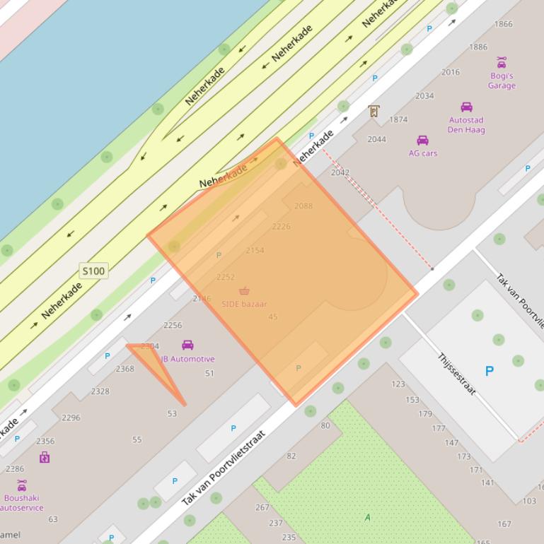 Kaart van postcodegebied 2521RM.