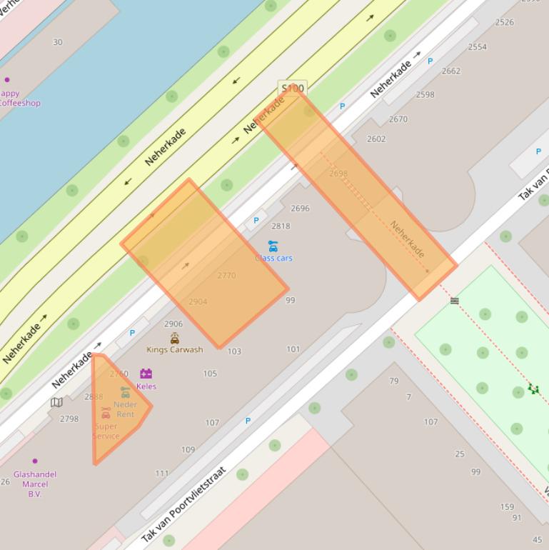 Kaart van postcodegebied 2521RX.