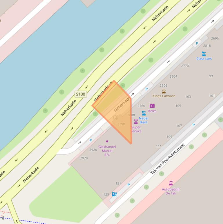 Kaart van postcodegebied 2521RZ.