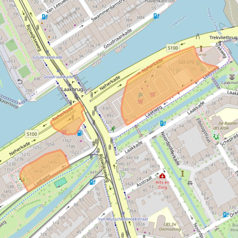 Kaart van postcodegebied 2521SC.