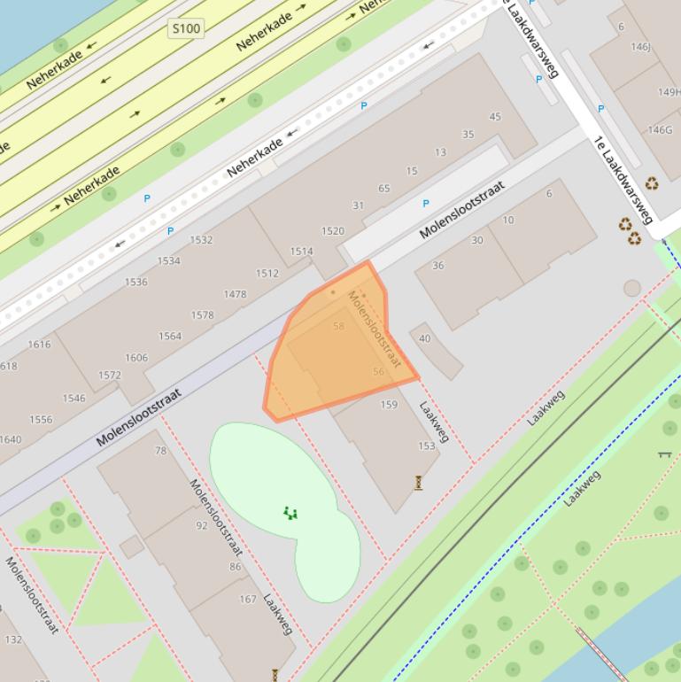 Kaart van postcodegebied 2521SK.