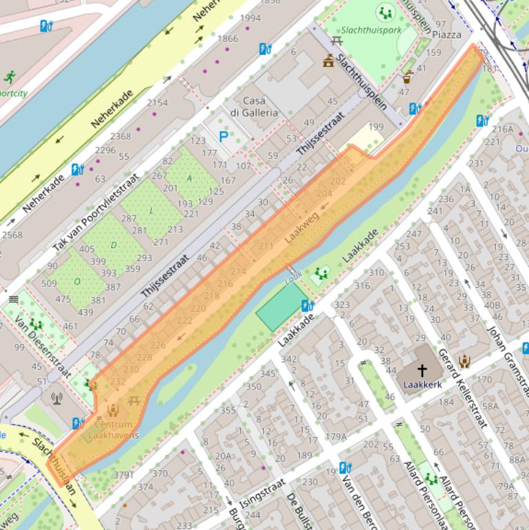 Kaart van postcodegebied 2521SW.