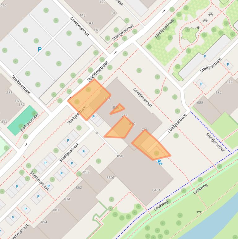 Kaart van postcodegebied 2521TC.