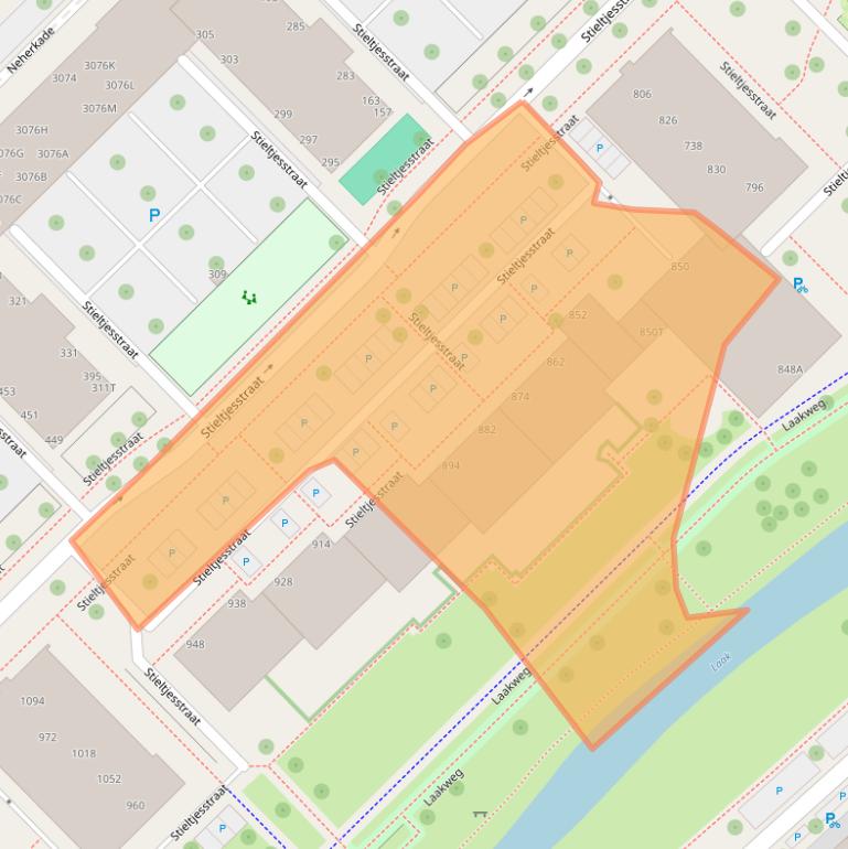 Kaart van postcodegebied 2521TE.