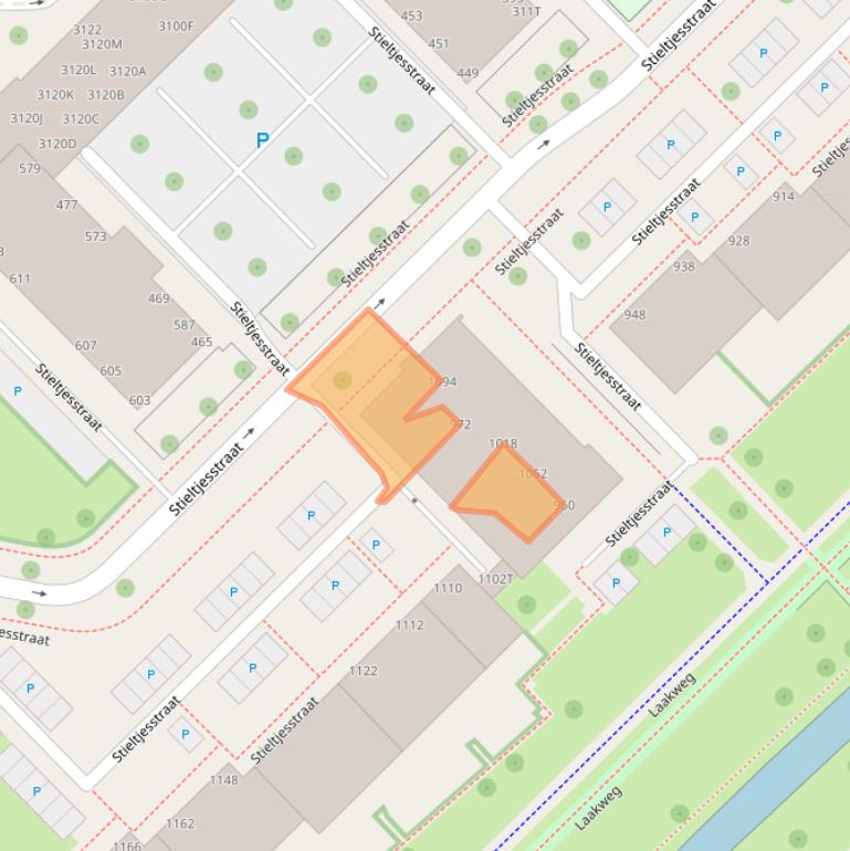 Kaart van postcodegebied 2521TH.