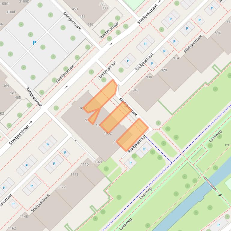 Kaart van postcodegebied 2521TJ.