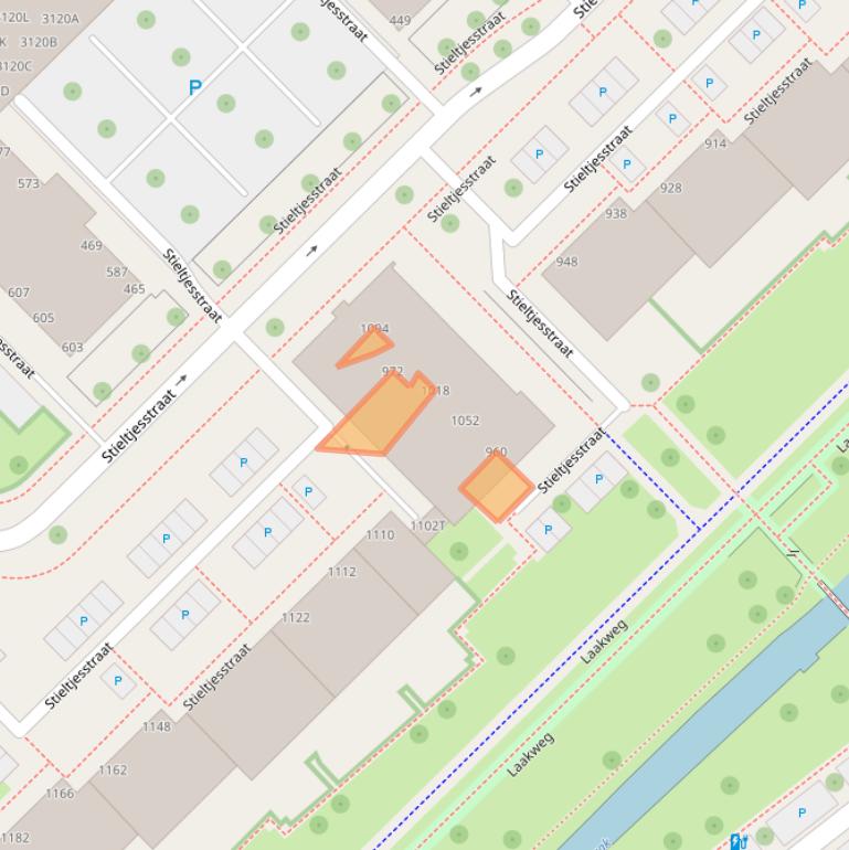 Kaart van postcodegebied 2521TK.