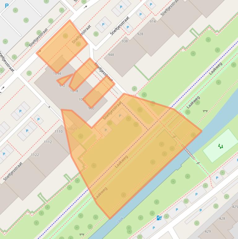 Kaart van postcodegebied 2521TL.