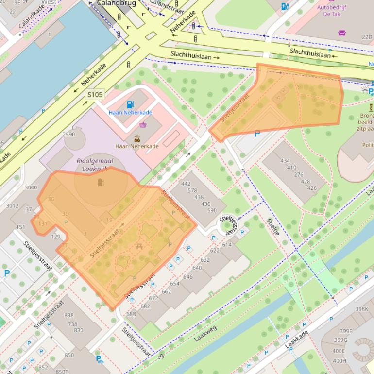 Kaart van postcodegebied 2521VE.