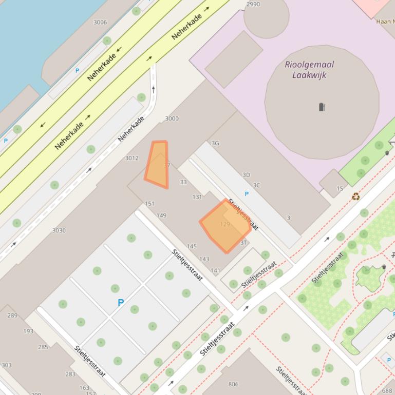 Kaart van postcodegebied 2521VH.