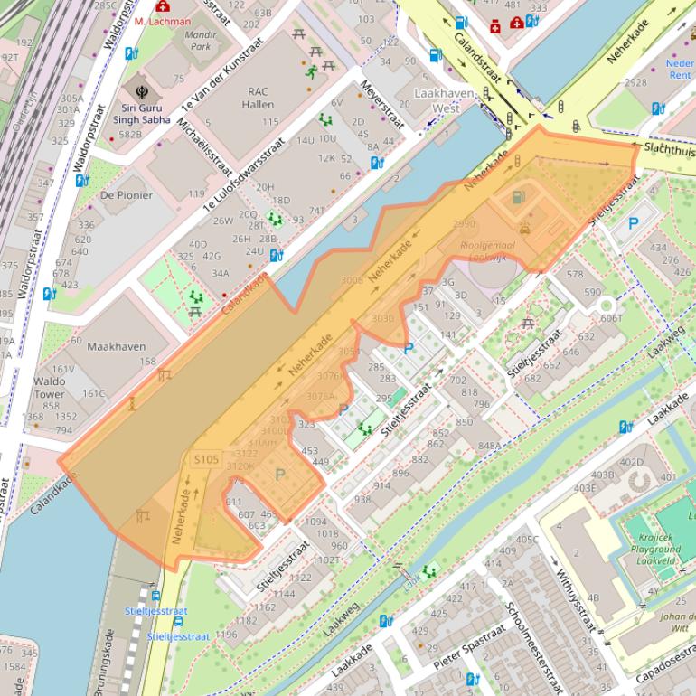 Kaart van postcodegebied 2521VX.
