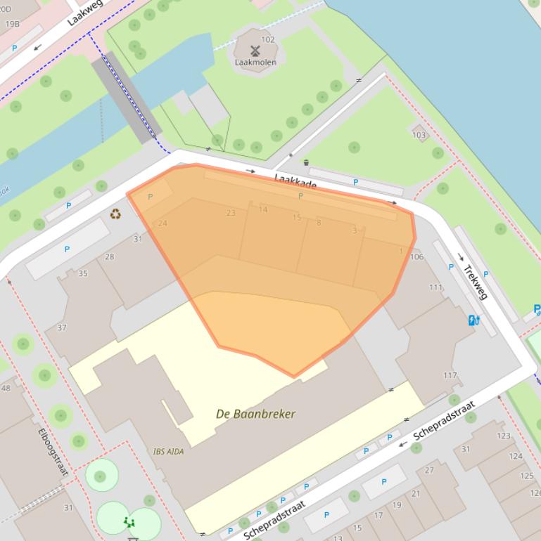 Kaart van postcodegebied 2521XA.