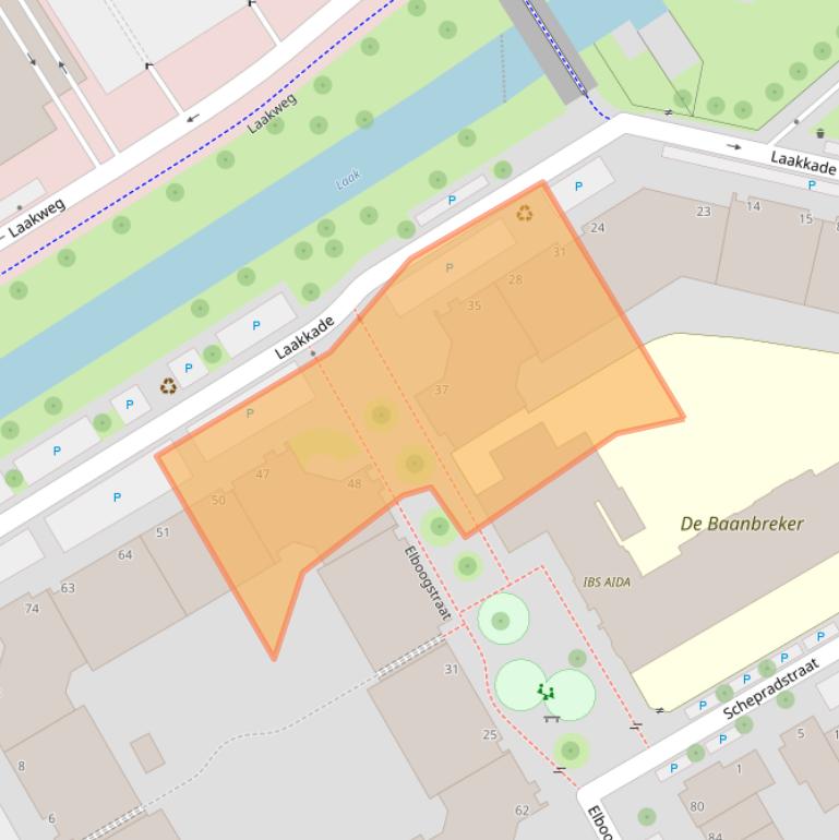 Kaart van postcodegebied 2521XB.