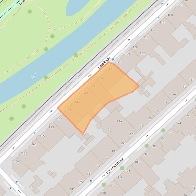 Kaart van postcodegebied 2521XH.