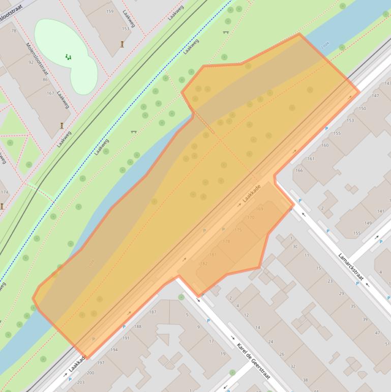 Kaart van postcodegebied 2521XK.