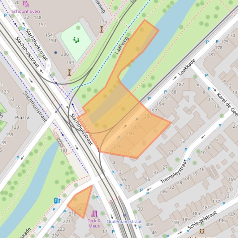 Kaart van postcodegebied 2521XM.