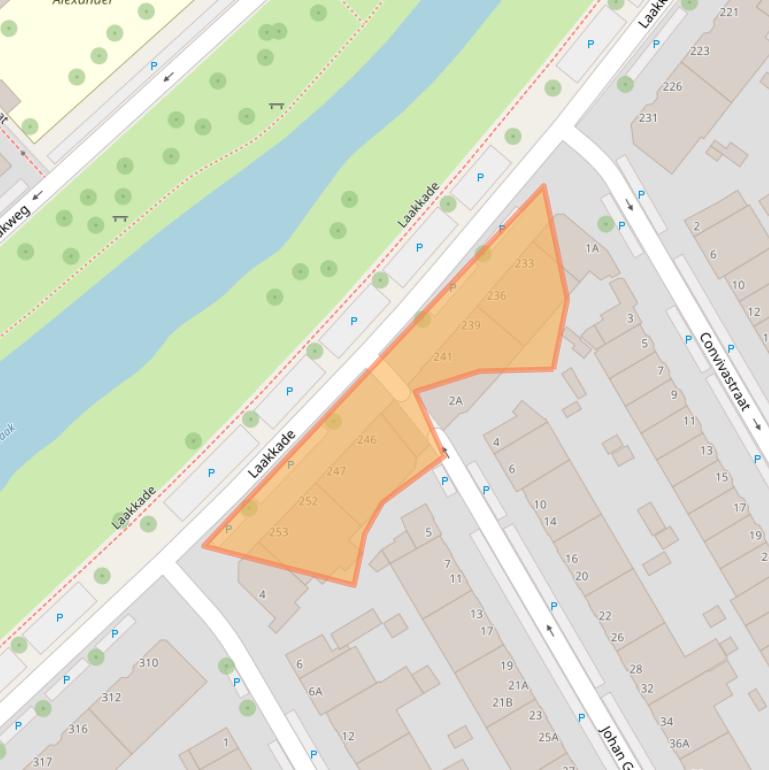 Kaart van postcodegebied 2521XP.