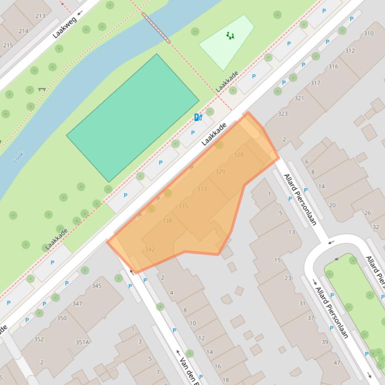 Kaart van postcodegebied 2521XS.