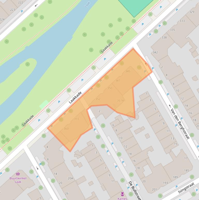 Kaart van postcodegebied 2521XT.