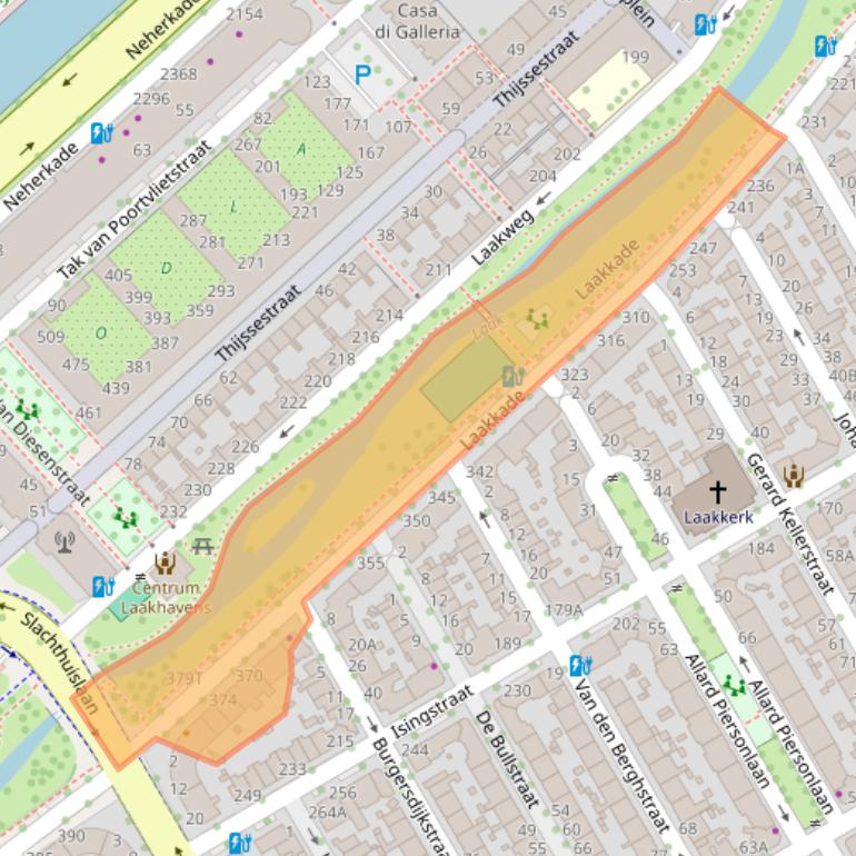 Kaart van postcodegebied 2521XV.