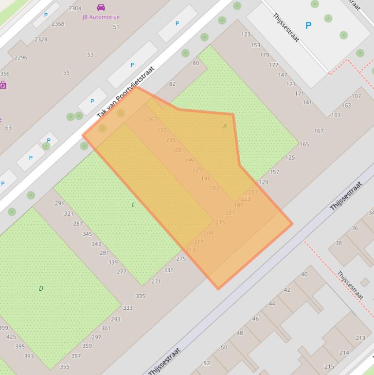 Kaart van postcodegebied 2521ZG.