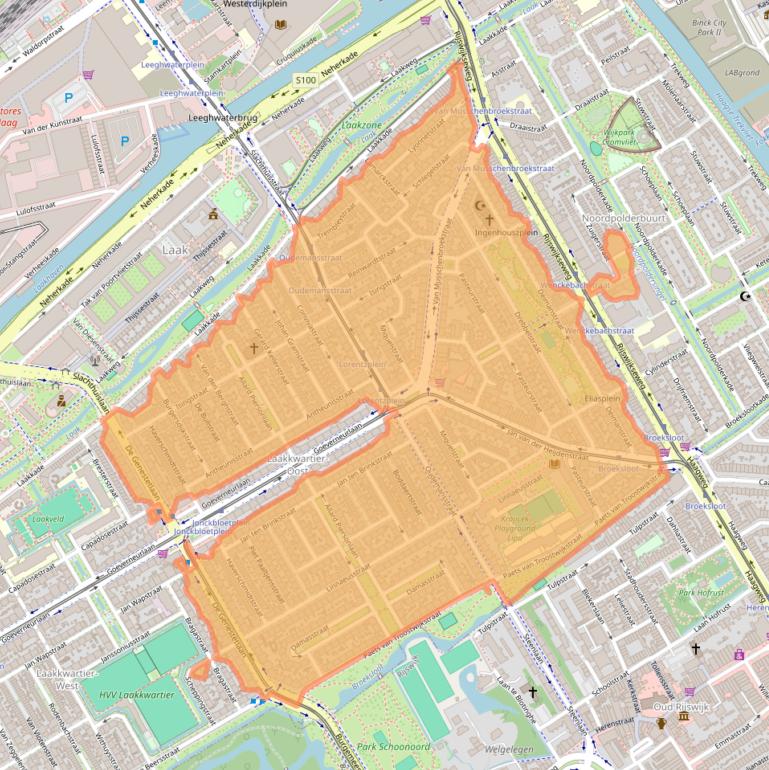 Kaart van postcodegebied 2522.
