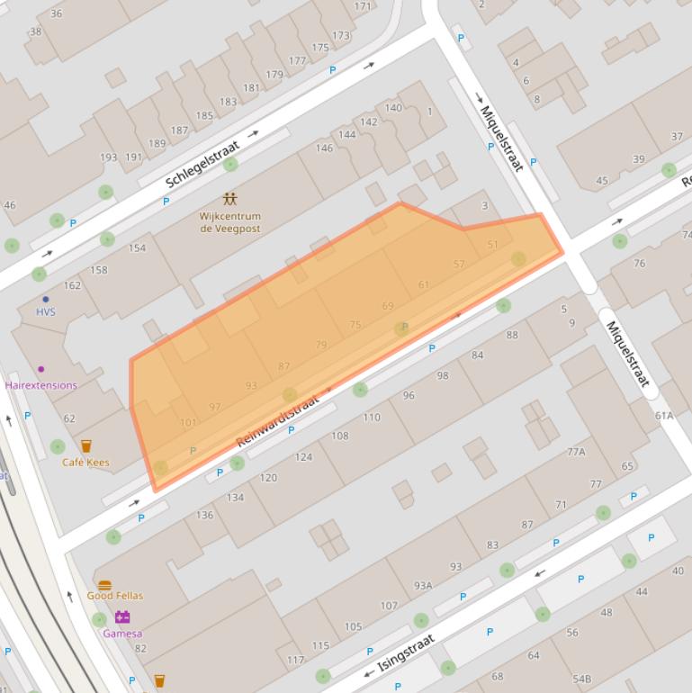 Kaart van postcodegebied 2522AB.