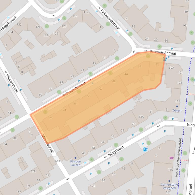 Kaart van postcodegebied 2522AD.