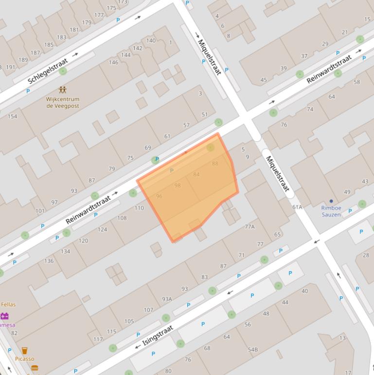 Kaart van postcodegebied 2522AE.