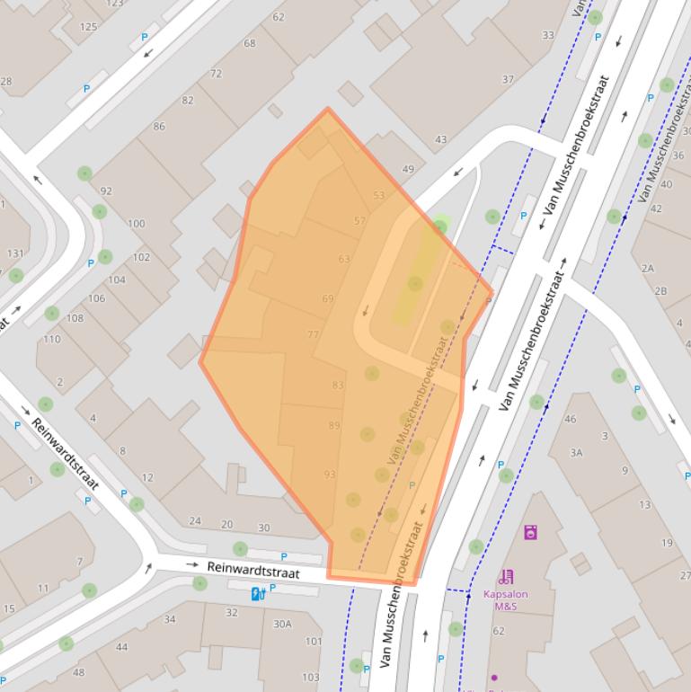 Kaart van postcodegebied 2522AJ.