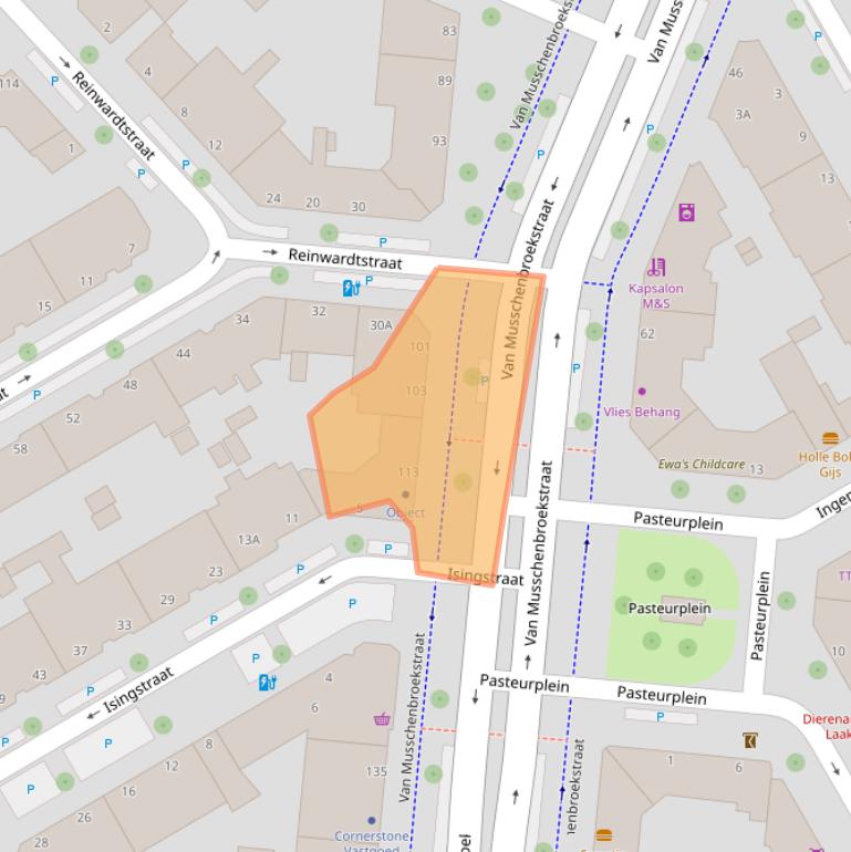 Kaart van postcodegebied 2522AK.