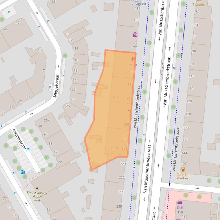 Kaart van postcodegebied 2522AM.