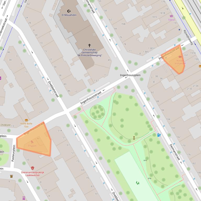 Kaart van postcodegebied 2522AZ.