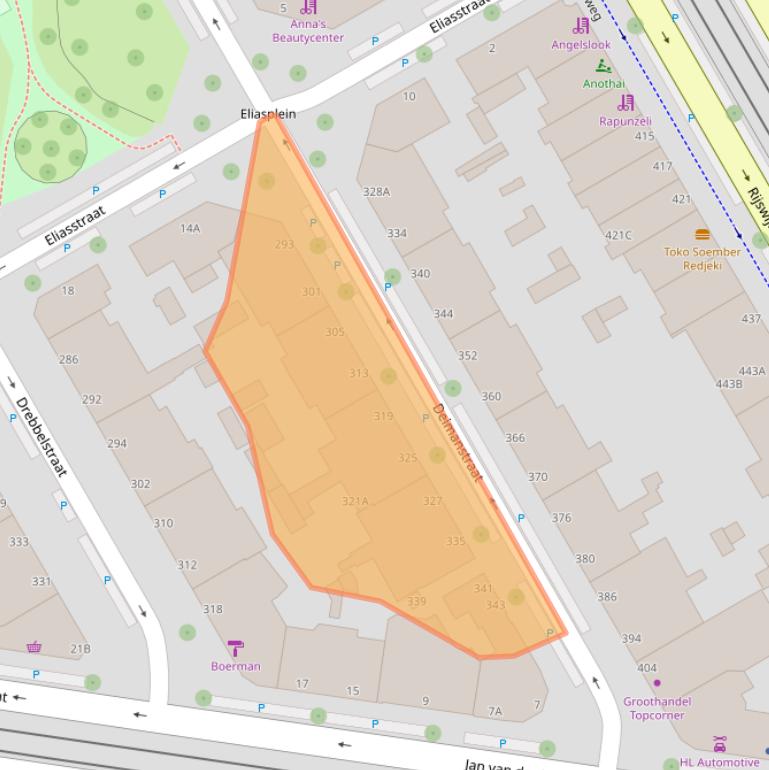 Kaart van postcodegebied 2522BK.