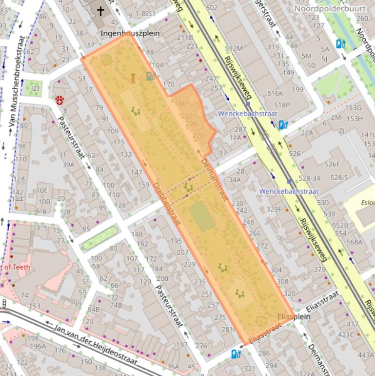 Kaart van postcodegebied 2522BP.