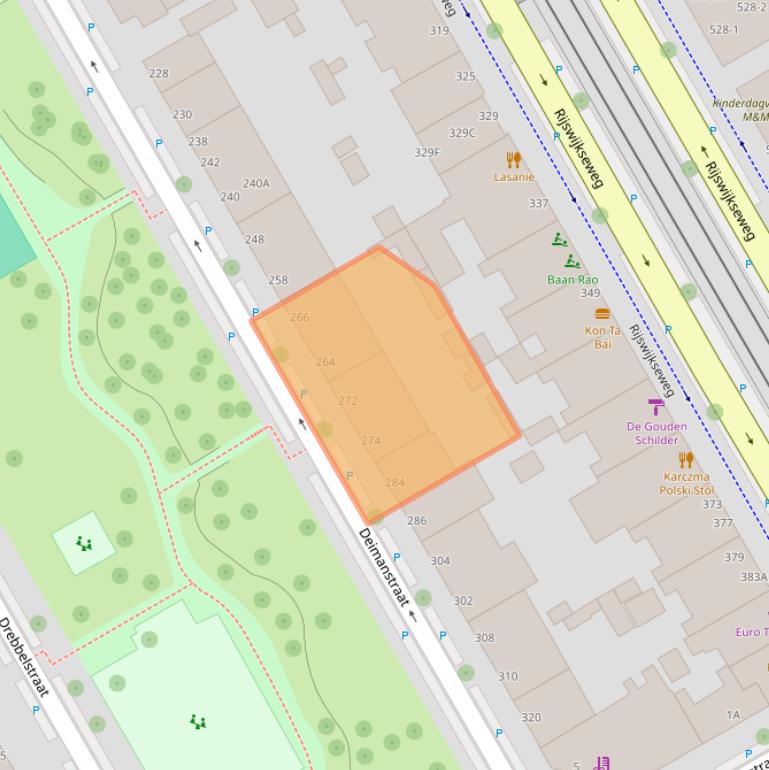 Kaart van postcodegebied 2522BS.