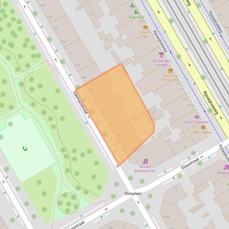 Kaart van postcodegebied 2522BT.