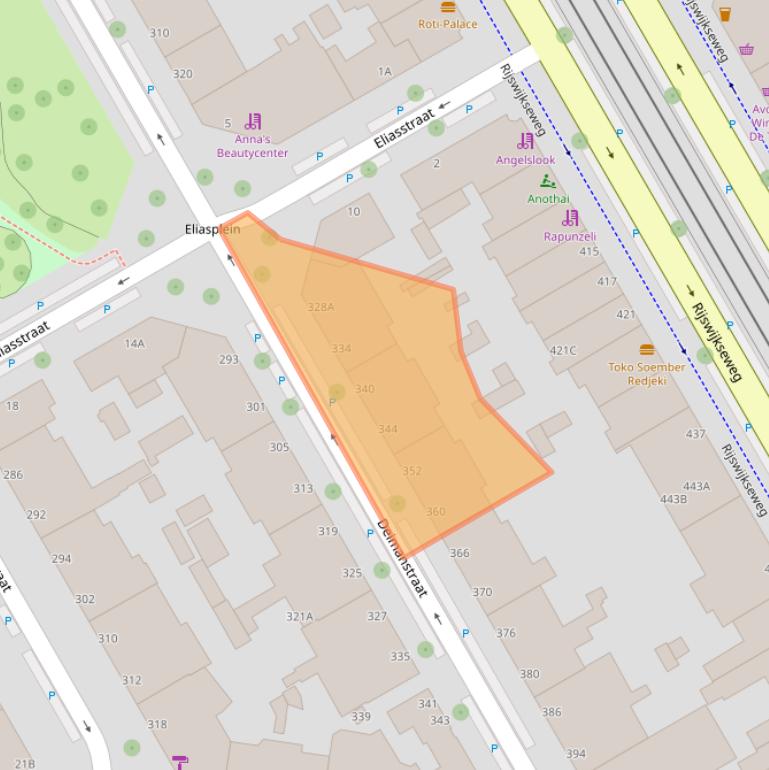 Kaart van postcodegebied 2522BV.