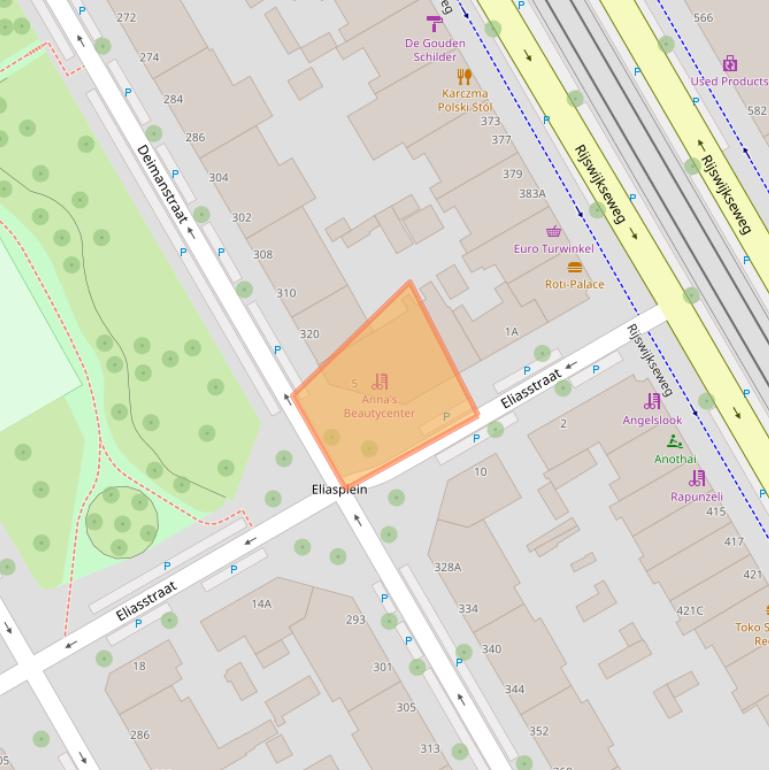 Kaart van postcodegebied 2522BX.