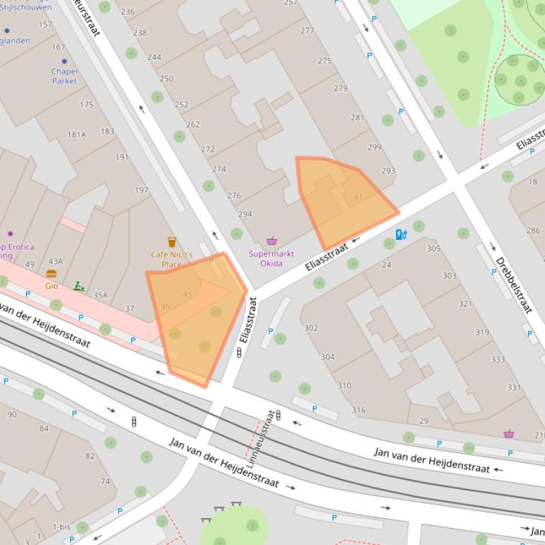 Kaart van postcodegebied 2522CA.