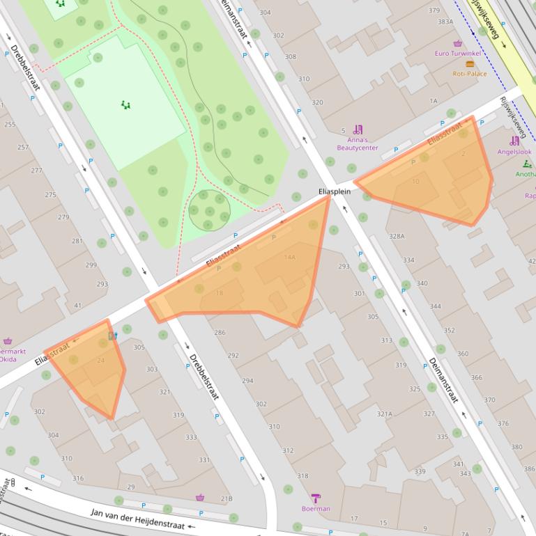 Kaart van postcodegebied 2522CB.