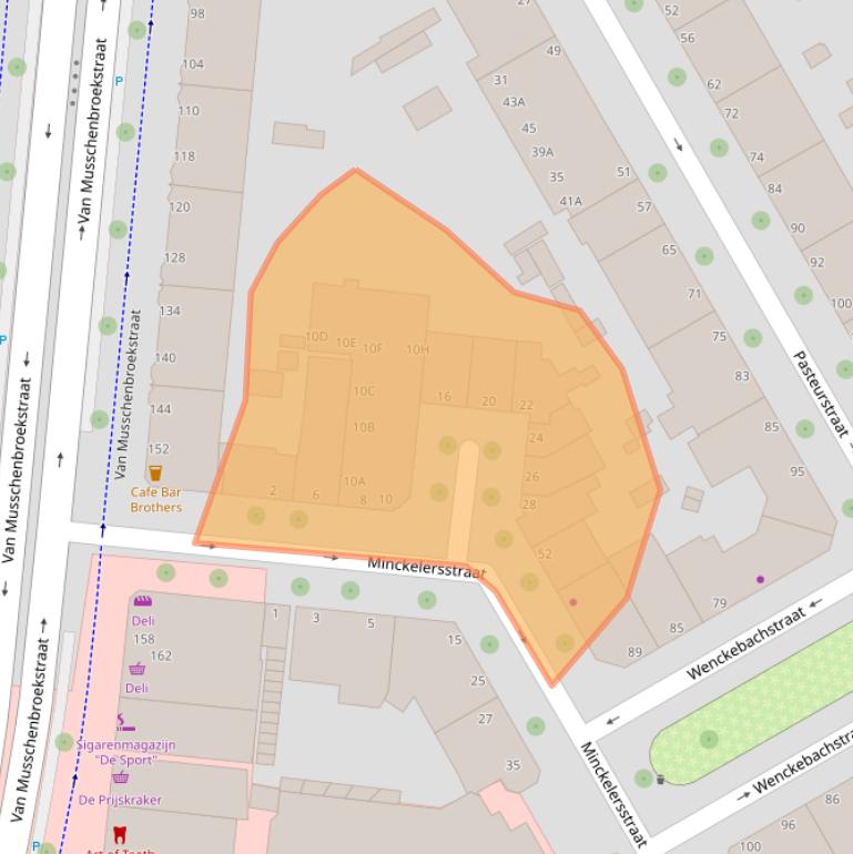 Kaart van postcodegebied 2522CE.